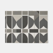 Moderne geometrische krommen in grijs en wit deurmat (Voorkant)