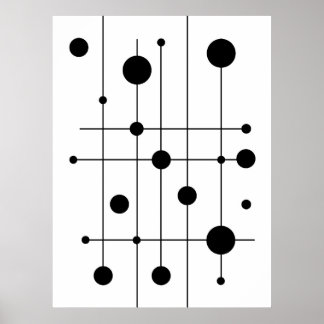 Moderne geometrische lijnen en kunstcirkels | Mini Poster