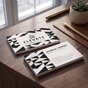 Moderne Geometrische & Luxe Minimalistische Visitekaartje