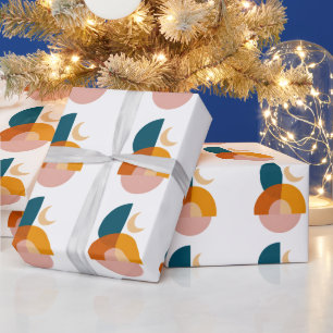 Moderne Geometrische Maan Abstracte Kunst Cadeaupapier