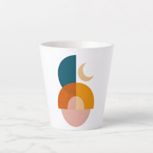 Moderne Geometrische Maan Abstracte Kunst Latte Mok