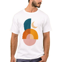 Moderne Geometrische Maan Abstracte Kunstprint