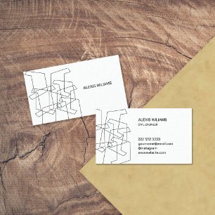 Moderne Geometrische Minimalistische Elegante Prof Visitekaartje