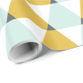 Moderne Geometrische Mint Yellow Triangles Patroon Cadeaupapier (Rol Hoek)