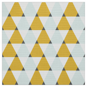 Moderne Geometrische Mint Yellow Triangles Patroon Stof