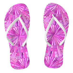 Moderne Geometrische Mozaïek, Violet en Orchidee Teenslippers
