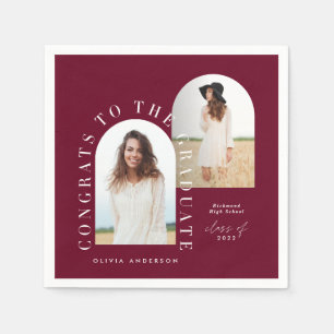 Moderne geometrische multi-foto afstuderen napki servet