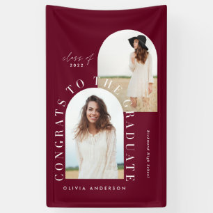 Moderne geometrische multi-foto boogbanne afstuder spandoek