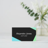 Moderne geometrische nagellak visitekaartje (Staand voorkant)