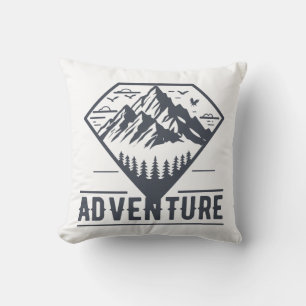 Moderne Geometrische Natuur bergen avontuur Kussen
