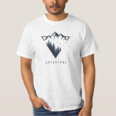 Moderne Geometrische Natuur bergen avontuur T-shirt (Voorkant)