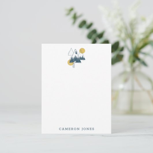 Moderne geometrische Natuur landschap op maat Notitiekaartje (Staand voorkant)