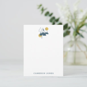 Moderne geometrische Natuur landschap op maat Notitiekaartje