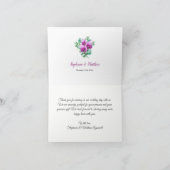 Moderne geometrische Paarse Calla Lily bruiloft Bedankkaart (Binnen)