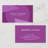 Moderne geometrische paarse monochrome huisontwerp visitekaartje (Voorkant / Achterkant)