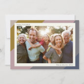 Moderne geometrische pastel Chanoeka familie foto Feestdagenkaart (Voorkant)