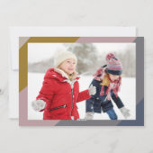 Moderne geometrische pastel Chanoeka familie foto Feestdagenkaart (Achterkant)