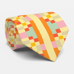 Moderne geometrische pixelkunst naadloos patroon stropdas