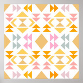 Moderne geometrische quilt Design Pattern in Yello Poster (Voorkant)