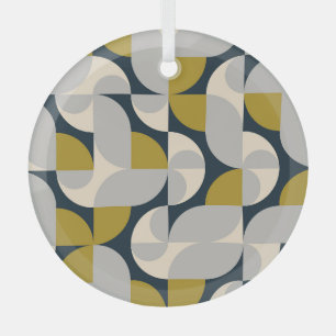 Moderne geometrische retro achtergrond glas ornament