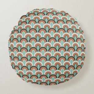 Moderne Geometrische Retro Jaren Vijftig Patroon # Rond Kussen