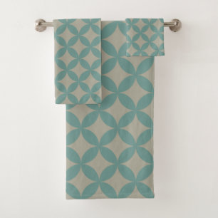Moderne geometrische retro vervaagde turkoois uit bad handdoek
