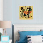 Moderne geometrische samenstelling 3 folie prints (Insitu (Slaapkamer))