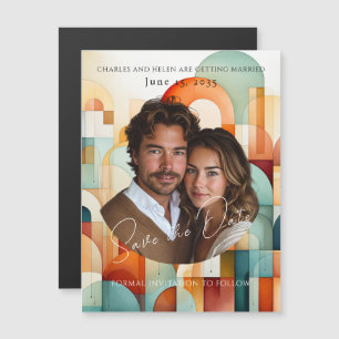 Moderne Geometrische Save the Date, Fotomagneet