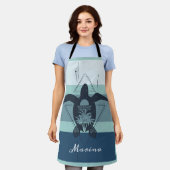 Moderne geometrische schildpad op maat schort (Gedragen)