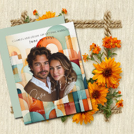 Moderne Geometrische Sla de Datum Op, Fotomagneet Save The Date