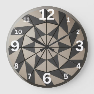 Moderne Geometrische Stam- Azteekse Patroon Beige Grote Klok