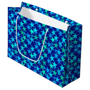 Moderne geometrische sterren, kobalt Blue en Turqu Groot Cadeauzakje