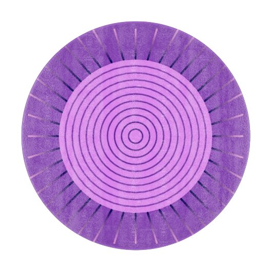 Moderne Geometrische Sunburst - Amethyst Paars Snijplank (Voorkant)