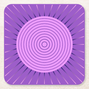 Moderne Geometrische Sunburst - Amethyst Paars Vierkante Kartonnen Onderzetter