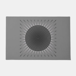 Moderne Geometrische Sunburst - Donkere Hematitegr Deurmat
