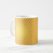 Moderne Geometrische Sunburst - Mustard Gold / Gee Koffiemok (Voorkant links)