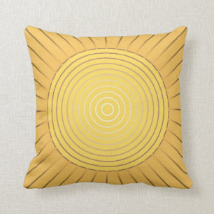 Moderne Geometrische Sunburst - Mustard Gold / Gee Kussen