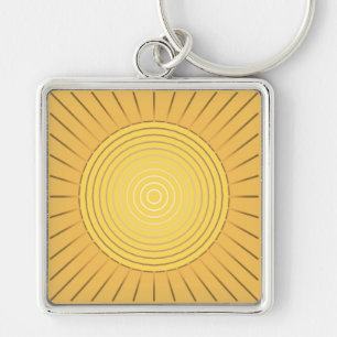 Moderne Geometrische Sunburst - Mustard Gold / Gee Sleutelhanger