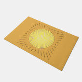 Moderne Geometrische Sunburst, Mustard Gold / Geel Deurmat (Schuin)