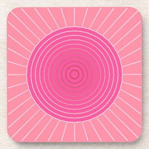 Moderne Geometrische Sunburst - Shades van Koraalr Bier Onderzetter