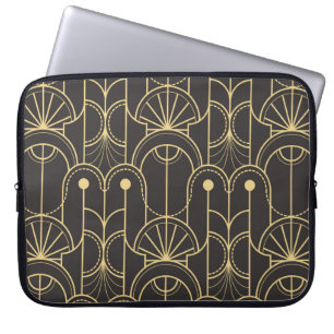 Moderne geometrische tegelpatronen laptop sleeve