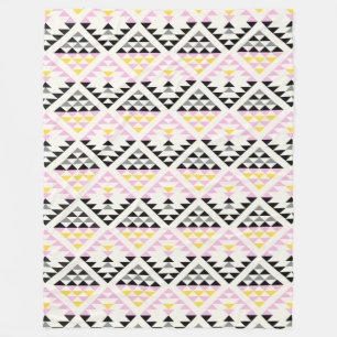 Moderne geometrische tegels driehoekspatroon roze fleece deken