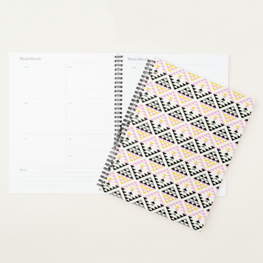 Moderne geometrische tegels driehoekspatroon roze  planner (Display)