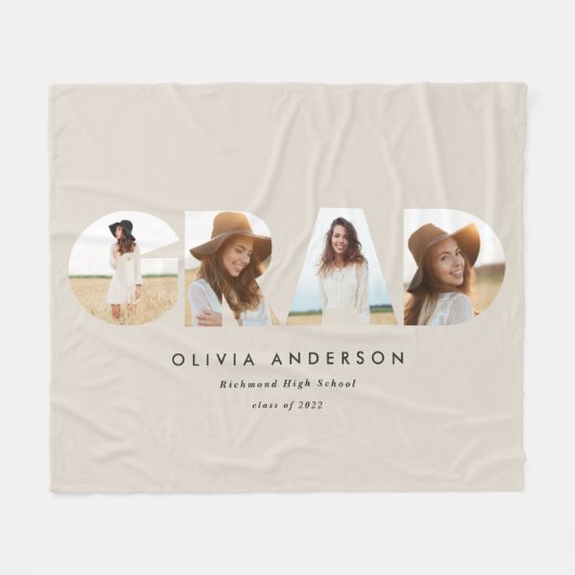 Moderne geometrische typografie fotoboogafstuderen fleece deken (Voorkant (Horizontaal))