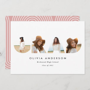 Moderne geometrische typografie multi-foto roze ko