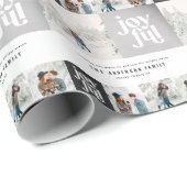 Moderne geometrische typografie Zilver kerst Cadeaupapier (Rol Hoek)