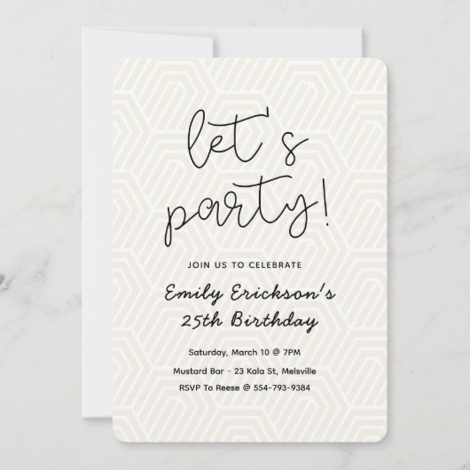 Moderne geometrische uitnodiging voor verjaardagsf (Voorkant)