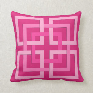 Moderne geometrische vierkantjes, Fuchsia en Light Kussen