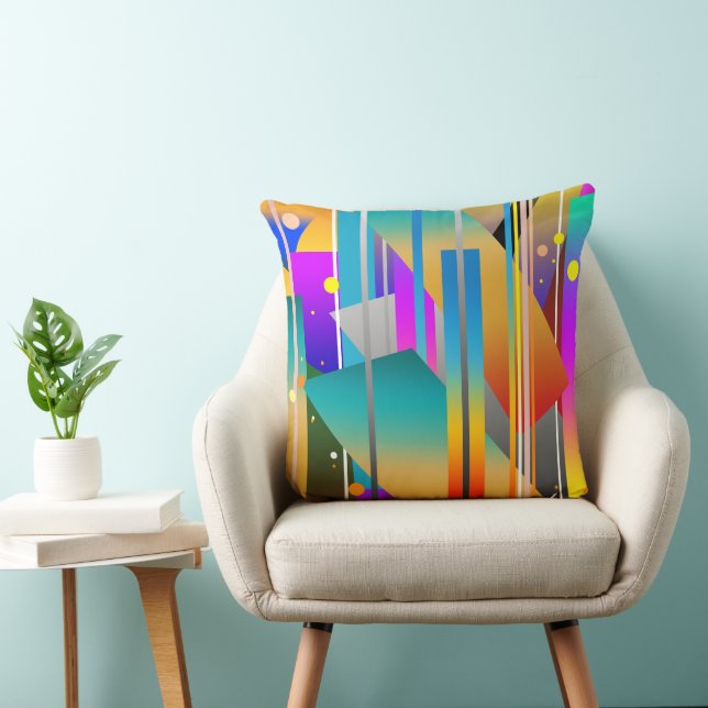 Moderne geometrische vormen abstract patroon kussen (Stoel)