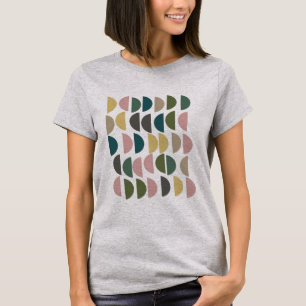 Moderne geometrische vormen in de aardepastels t-shirt